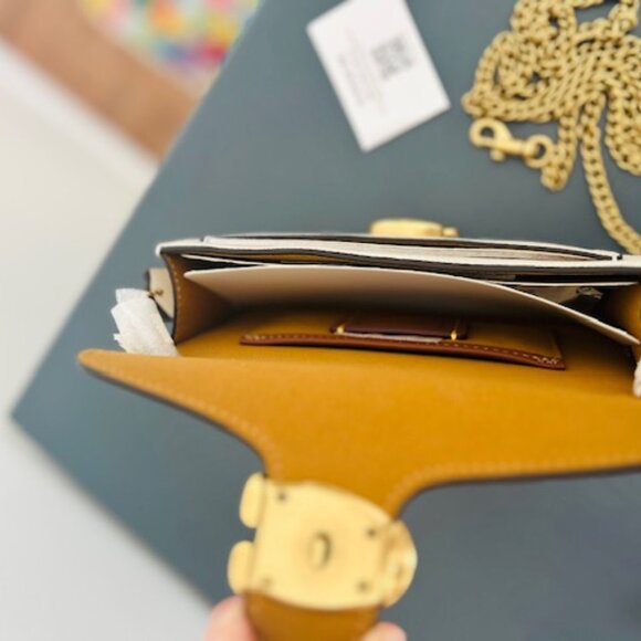 BRAND NEW WITH TAGS : Coach Tabby Crossbody Wristlet - Brass/Chalk - Picture 7 of 16